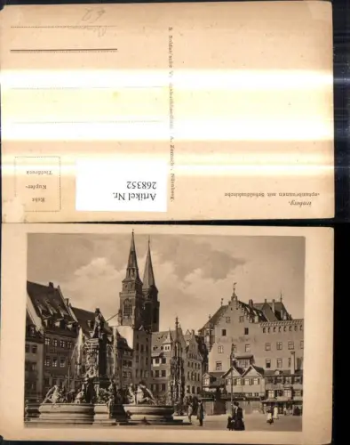 268352,Brunnen Nürnberg Neptunbrunnen m. Sebalduskirche Kirche