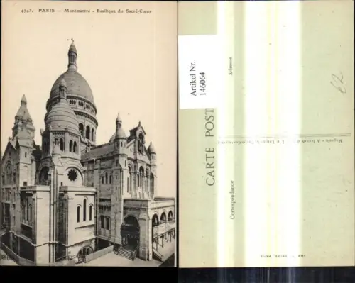 146064,Paris Montmartre Basilique du Sacre Coeur Kirche