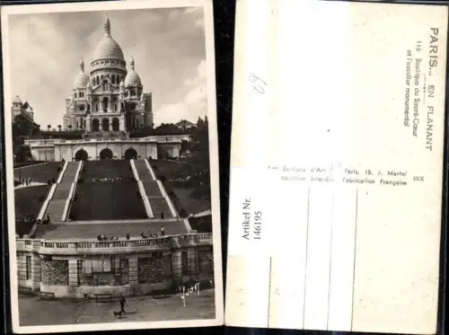 146195,Paris Basilique du Sacre Coeur et l escalier monumental Kirche