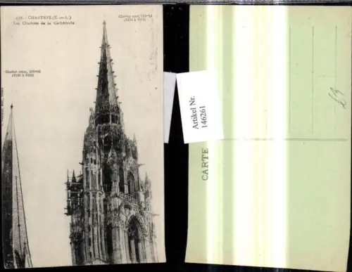 146261,Chartres Les Clochers de la Chathedrale Kirche