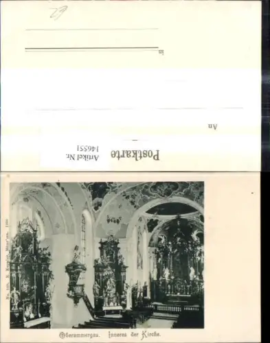 146551,Oberammergau Inneres d. Kirche Altar
