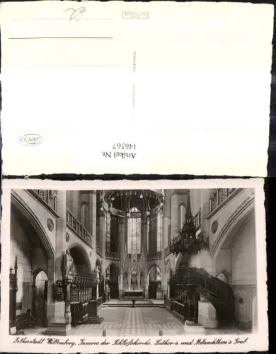 146567,Lutherstadt Wittenberg Inneres d. Schloßkirche Luthers u. Melanchtons Grab Kirche