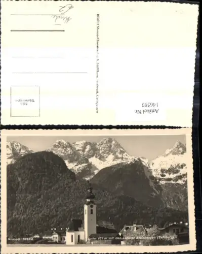 146593,Foto Ak Lofer m. d. Loferer Steinbergen Kirche