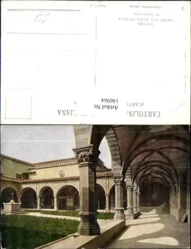 146964,Firenze Chiesa di S. Maria Novella Il Chiostro verde Florenz Kirche Dom Innenhof Arkaden