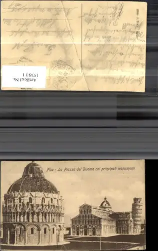 153811,Pisa La Piazza del Duomo coi principali munumenti Schiefe Turm v. Pisa Kirche Kathedrale Toscana