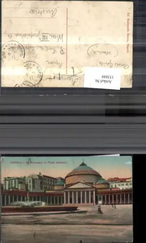 153889,Napoli S. Francesco di Paola Kirche Kathedrale Brunnen u. Personen Neapel Campania