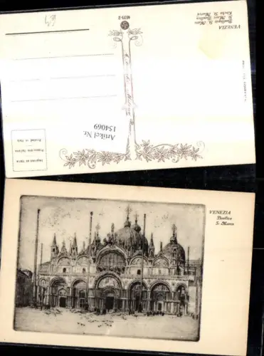 154069,Künstler Ak Venezia Basilique St Marc Venedig Basilika Passepartout
