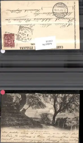 154118,Rom La Quercia di Torquato Tasso Wegansicht Kirche Dom b. Mondschein Lazio