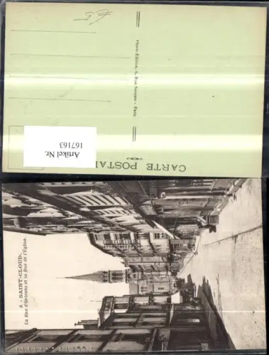 167163,Saint Cloud La Rue d Orleans et la Rue de l Eglise Strassenansicht Kirche