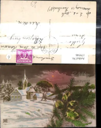 179546,Künstler Ak Kirche Winterlandschaft Gelukkig Nieuwjaar Neujahr pub Dix Paris 2733