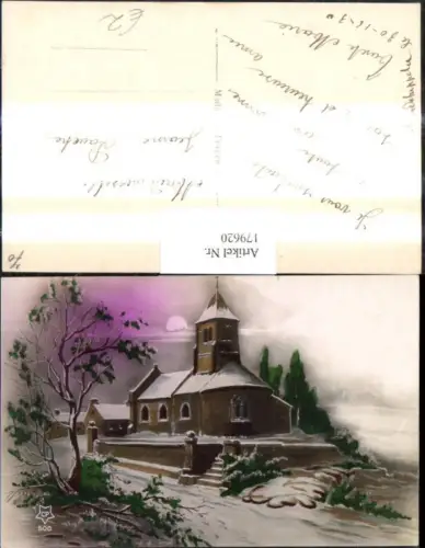 179620,Künstler Ak Kirche Winterlandschaft