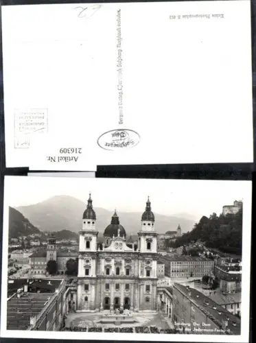 216309,Foto Ak Salzburg Dom u. d. Jedermann-Festspiel Bühne