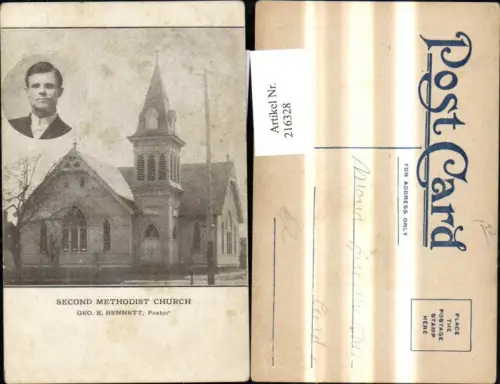 216328,Second Methodist Church Geo. E. Bennett Pastor Kirche