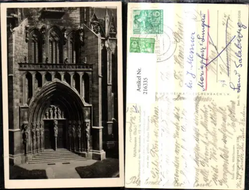 216335,Mühlhausen Thüringen Hauptportal d. Marienkirche Kirche