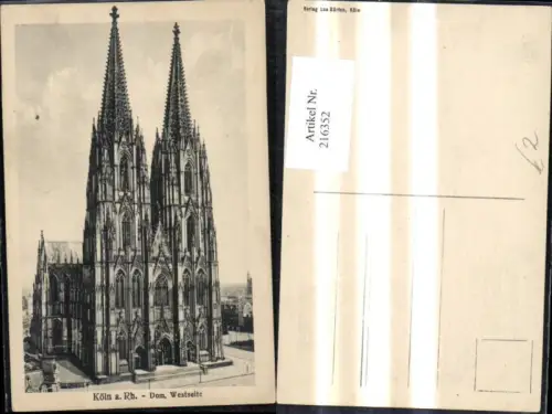 216352,Köln a. Rhein Dom Westseite