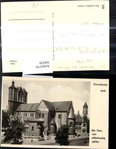 268250,Foto Ak Braunschweig Kirche Dom v. Wilhelmsplatz gesehen