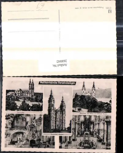268842,Mehrbild Ak Wallfahrtskirche Vierzehnheiligen Basilika Gnadenaltar Hochaltar