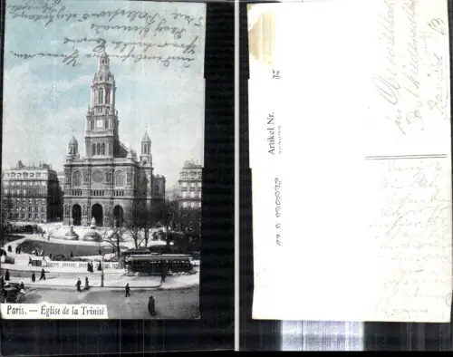 302877,Paris Eglise de la Trinite Kirche Strassenbahn