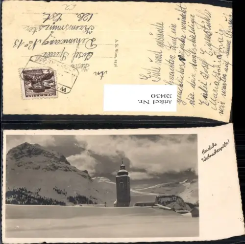 320430,Foto Ak Kirche Winteransicht Bergkulisse