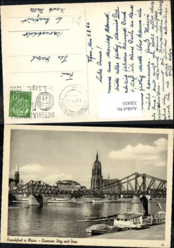 320435,Frankfurt a. Main Eiserner Steg m. Dom Kirche Brücke