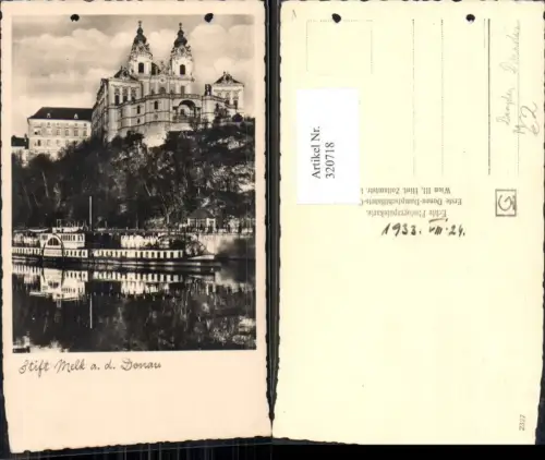 320718,Foto Ak Stift Melk a. d. Donau Dampfer Schiff Dürnstein