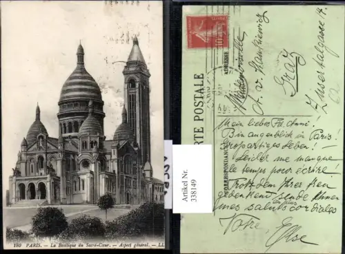 338149,Künstler Ak Kirche Paris La Basilique du Sacre Coeur Aspect general