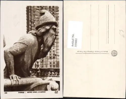 355881,Paris Notre Dame Chimeres Figur Dach Kirche