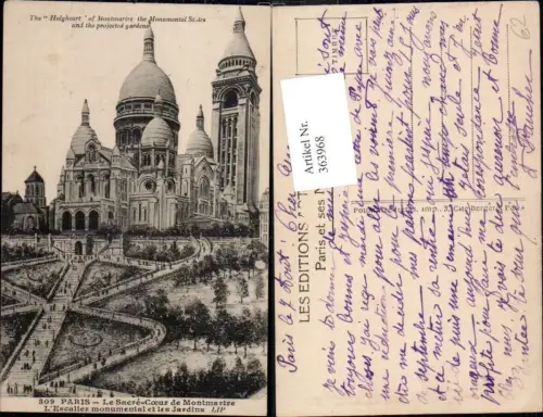 363968,Kirche Paris Le Sacre Coeur de Montmartre L Escalier monumental et les Jardins