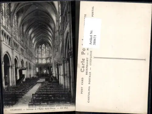 380671,Kirche Chartres Interieur de l Eglise Saint-Pierre Innenansicht