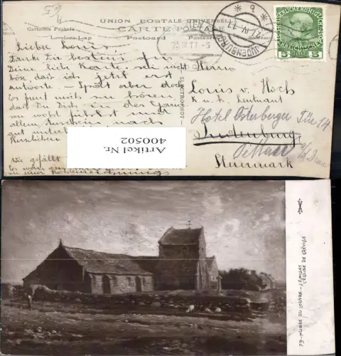 400502,Künstler Ak J. F. Millet L Eglise de Greville Kirche