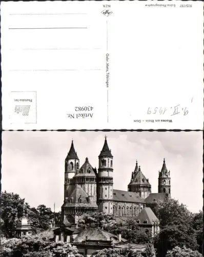 430982,Foto Ak Worms a. Rhein Der Dom
