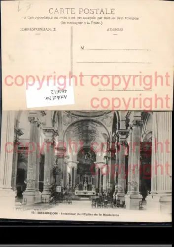 464612,Kirche Besancon Interieur de l Eglise de la Madeleine Innenansicht