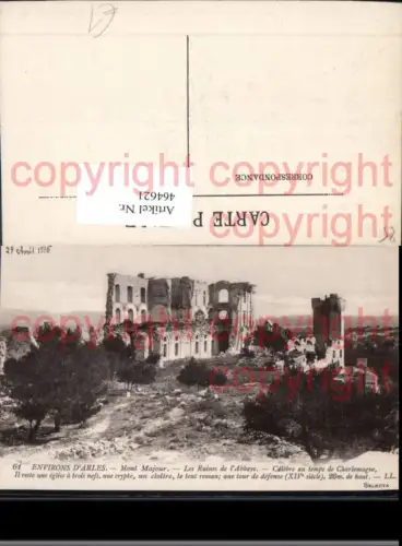 464621,Kirche Environs d Arles Mont Majour Les Ruines de l Abbaye Ruine