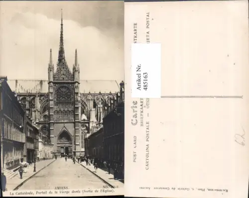485163,Kirche Amiens La cathedrale Portail de la Vierge doree Kathedrale