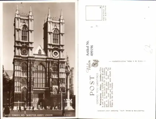 499196,London West Towers Westminster Abbey Kirche