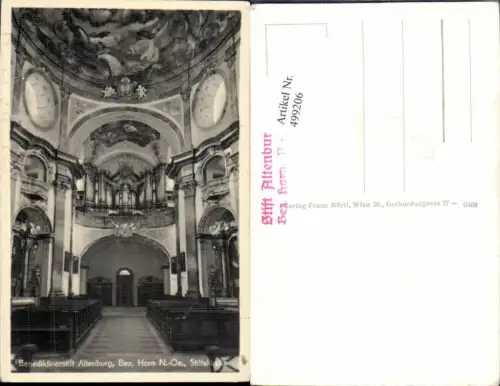 499206,Altenburg Benediktinerstift Stiftskirche Kirche Innenansicht m. Orgel