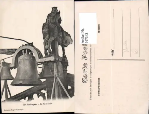 567343,Quimper Le Roi Grallon Glocke d. Kathedrale Cathedrale Kirche