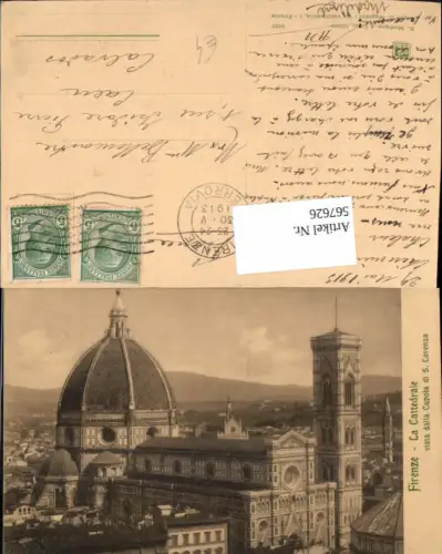 567626,Firenze Florenz La Cattedrale vista dalla Cupola di S. Lorenzo Kathedrale