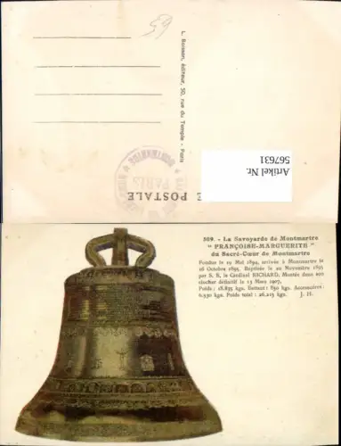 567631,Detailansicht Glocke Francoise-Marguerite du Sacre-Coeur de Montmartre