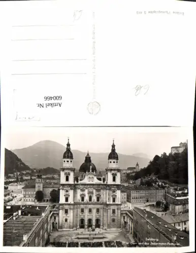 600466,Foto Ak Salzburg Der Dom u. Jedermann-Festspiel Theater Szene