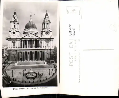 625357,Foto Ak London St Pauls Cathedral West Front Bus