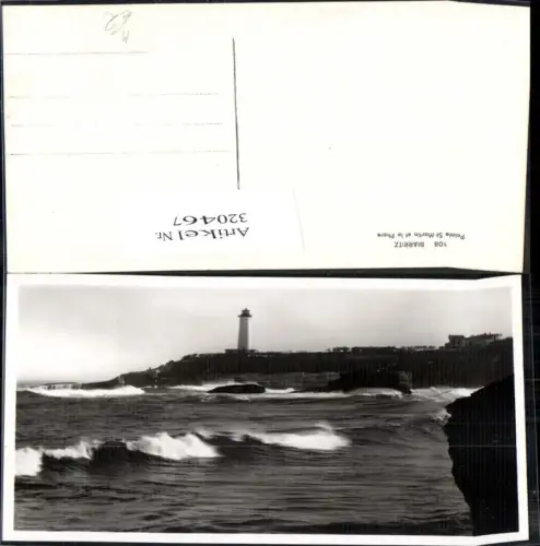 320467,Foto Ak Biarritz Pointe St Martin et le Phare Leuchtturm Küste Brandung