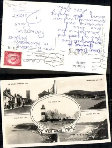 320756,Mehrbild Ak West Wight The Needles Totland Bay Colwell Bay Leuchtturm