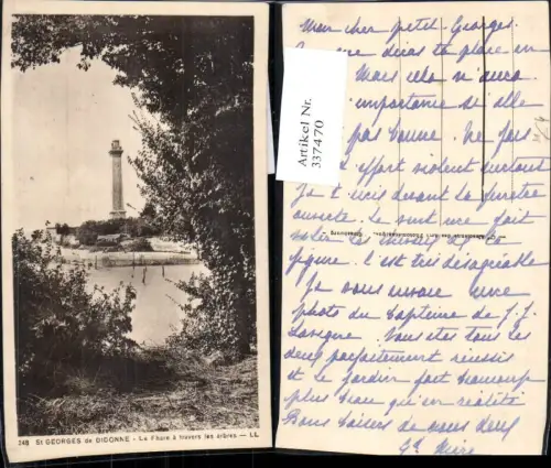 337470,Leuchtturm St Georges de Didonne Le Phare a travers les arbres