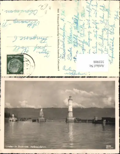 355908,Leuchtturm Lindau im Bodensee Hafeneinfahrt Löwendenkmal Schiff Dampfer