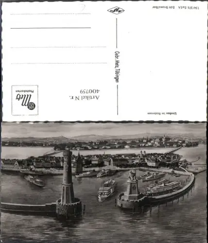 400759,Künstler Ak Leuchtturm Lindau a. Bodensee Schiff Dampfer