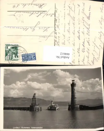 444612,Leuchtturm Lindau i. Bodensee Hafeneinfahrt Schiff Dampfer