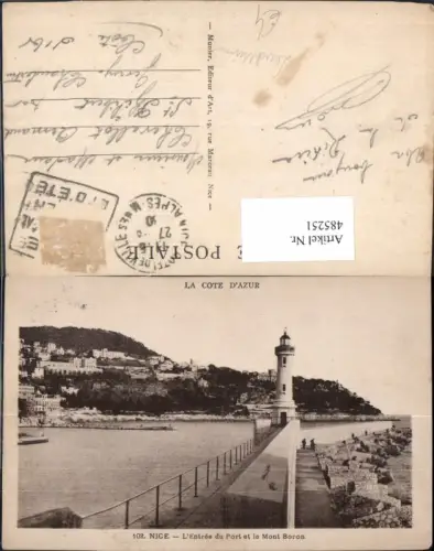 485251,Leuchtturm La Cote d Azur Nice Nizza L Entree du Port et le Mont Boron