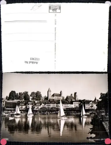 132303,Rapperswil Ansicht m. Segelbooten Burg Kt. St Gallen