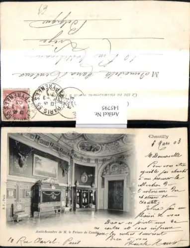 145795,Chantilly Anichambre d M. le Prince de Conde Schloss Innenansicht